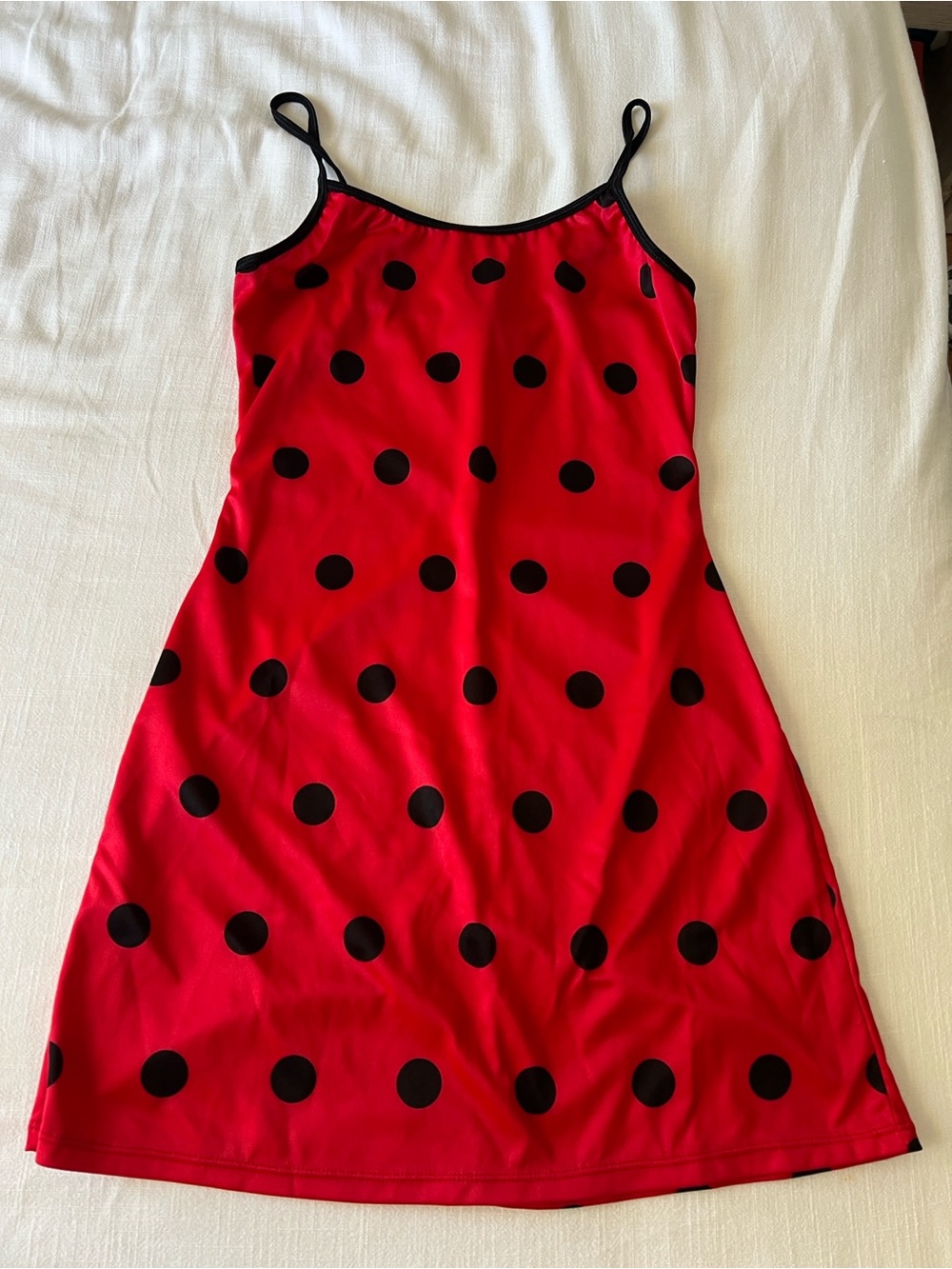 Vintage dream girl red and black polka dot mini dress